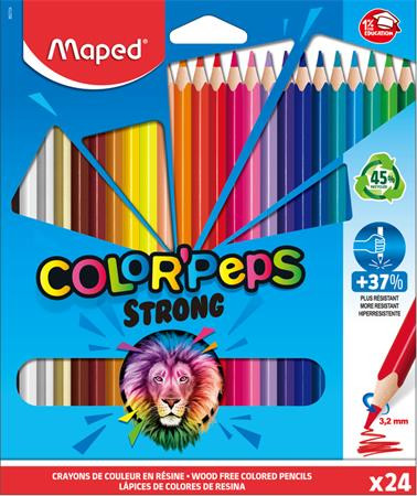 Színes ceruza készlet, MAPED, Color Peps Strong, 24 különböző szín