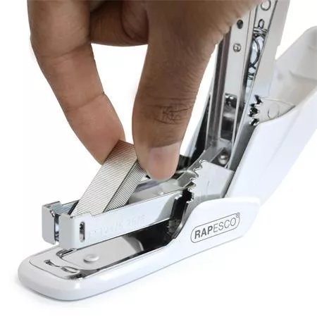 Tűzőgép, 24/6, 26/6, 20 lap, könnyített tűzés, RAPESCO "X5-Mini Less Effort", világoskék