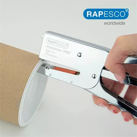 Tűzőgép, kézi, 24/8, 45 lap, fém, RAPESCO "Porpoise ONE", króm