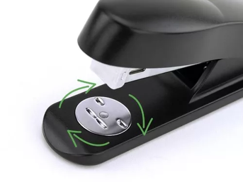 Tűzőgép, 24/6, 26/6, 20 lap, RAPESCO "Eco GRS Recycled Half-Strip", fekete