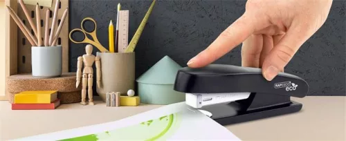 Tűzőgép, 24/6, 26/6, 20 lap, RAPESCO "Eco GRS Recycled Half-Strip", fekete