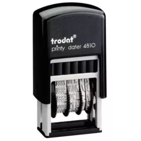   Bélyegző Trodat 4810 dátumbélyegző, betűvel megjelenített, fekete ház, fekete párna