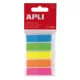 Jelölőcímke, műanyag, 5x25 lap, 12x45 mm, APLI, 5 szín