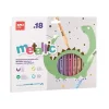 Filctoll készlet, 3,6 mm, kimosható, metálfényű, APLI Kids "Metallic", 18 különböző szín