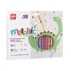 Filctoll készlet, 3,6 mm, kimosható, metálfényű, APLI Kids "Metallic", 18 különböző szín