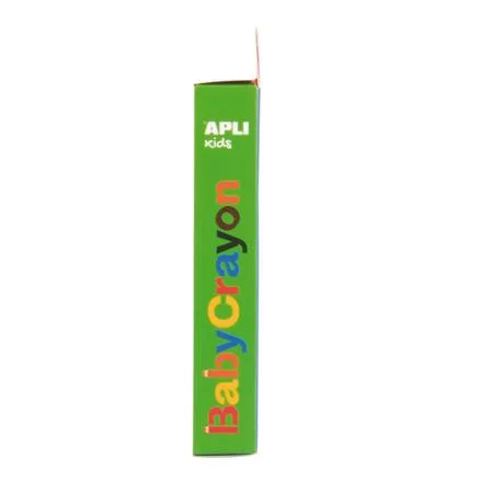 Színes ceruza készlet, vastag, hegyezővel, 3 az 1-ben, APLI Kids "Baby Crayon", 6 különböző szín