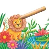 Színes ceruza készlet, vastag, hegyezővel, 3 az 1-ben, APLI Kids "Baby Crayon", 6 különböző szín