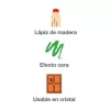 Színes ceruza készlet, vastag, hegyezővel, 3 az 1-ben, APLI Kids "Baby Crayon", 6 különböző szín