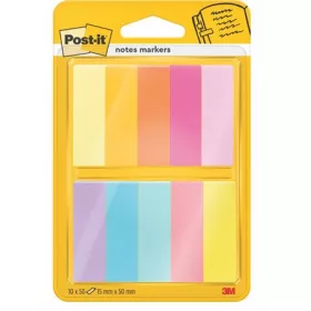   Jelölőcímke, papír, 10x50 lap, 15x50 mm, 3M POSTIT, vegyes