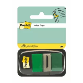 Jelölőcímke, műanyag, 50 lap, 25x43 mm, 3M POSTIT, zöld