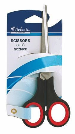 Olló 17cm, műanyag fekete nyél hegyes penge Bluering®