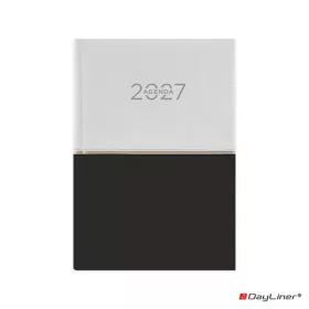  Naptár, tervező, A5, napi, DAYLINER "Contrast", fehér-fekete