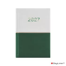   Naptár, tervező, A5, napi, DAYLINER "Contrast", fehér-zöld