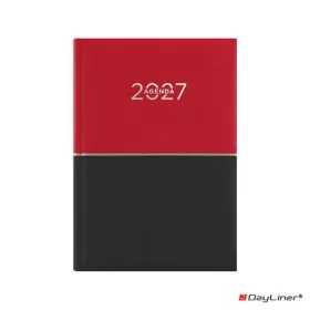   Naptár, tervező, B6, heti, DAYLINER "Contrast", piros-fekete