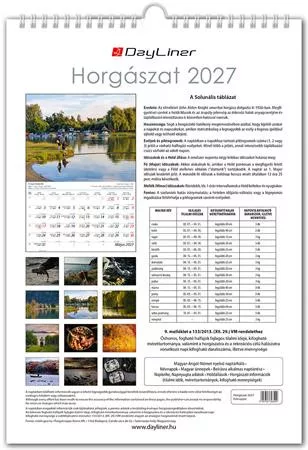 Naptár, fali, DAYLINER, "Horgász"