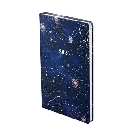 Naptár, tervező, A5, heti, keskeny, TOPTIMER, "Joy", galaxis
