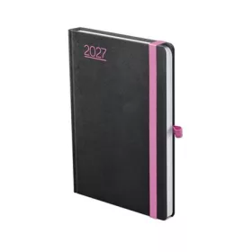  Naptár, tervező, A5, napi, TOPTIMER, "Nero", fekete-pink