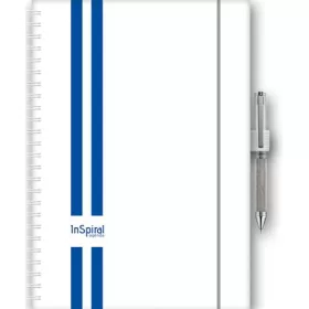   Naptár, tervező, A5, heti, DAYLINER, "InSpiral GT", fehér-kék