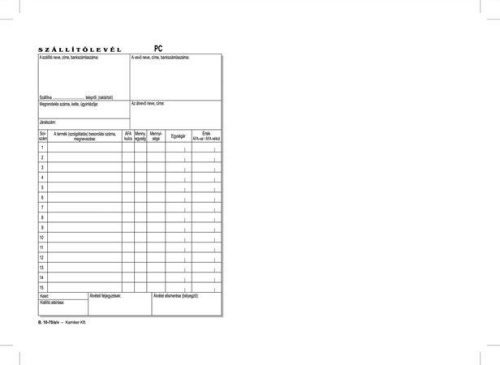 Szállítólevél 25x4 A/5