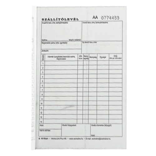 Szállítólevél 50x2 A/5
