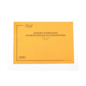   Szigorú számadású nyomtatványok beszerzésének nyilvántartása, fekvő, 25 lapos, A/4