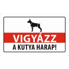 Tábla - vigyázz, a kutya harap! 25x15 cm