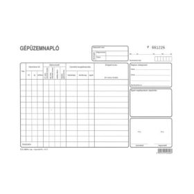 Gépüzemnapló, D.E. 930/V.r.sz., A/4 25x3 példányos 