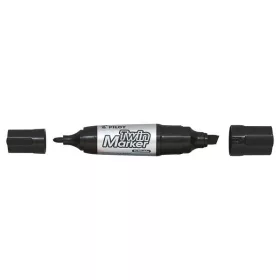   Alkoholos marker, 4/4,8-7 mm, kétvégű, PILOT "Twin Jumbo", fekete
