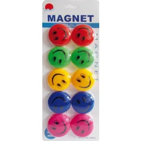   Táblamágnes 3,5 cm, Smile minta, vegyes színekben, 10 db/cs.