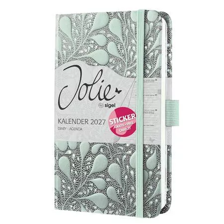 Naptár, A6, heti, 2027, kemény borító, SIGEL "Jolie", Enchanted Nature