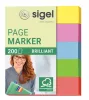 Jelölőcímke, papír, 5x40 lap, 12x50 mm, SIGEL "Brilliant Mini", vegyes szín