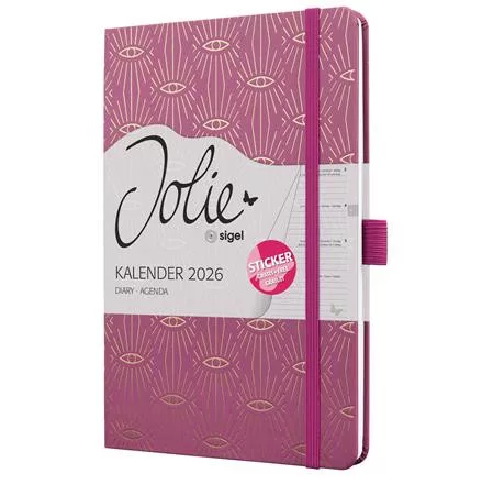 Naptár, A5, heti, 2026, kemény borító, SIGEL "Jolie", Mystic Mauve