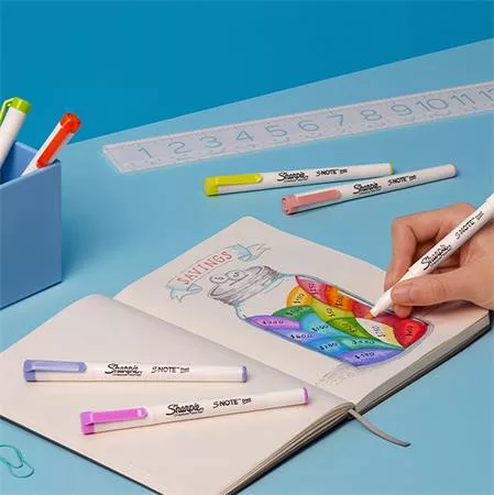 Filctoll készlet, vágott,  SHARPIE "S-Note", 4 különböző szín