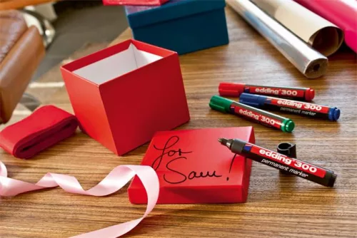 Alkoholos marker, 1,5-3 mm, kúpos, EDDING "300", piros