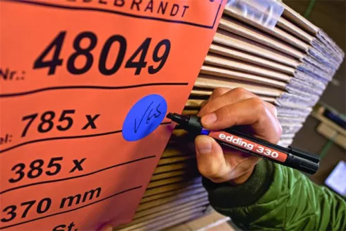 Alkoholos marker készlet, 1-5 mm, vágott, EDDING "330", 4 különböző szín