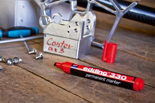 Alkoholos marker készlet, 1-5 mm, vágott, EDDING "330", 4 különböző szín