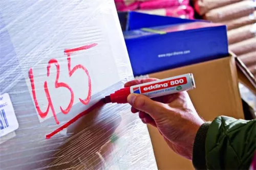 Alkoholos marker, 4-12 mm, vágott, EDDING "800", piros