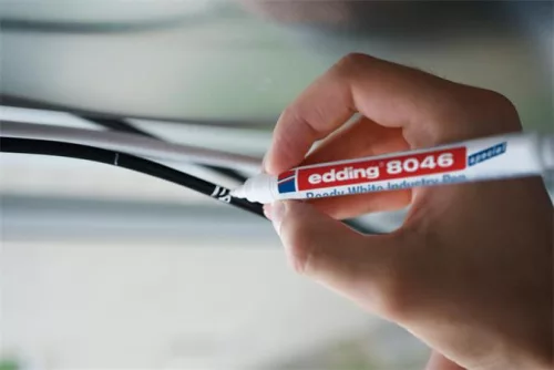 Alkoholos marker, 1-3 mm, kúpos, ipari, EDDING "8046", fehér
