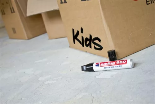 Alkoholos marker, 5-16 mm, vágott, EDDING "850", fekete