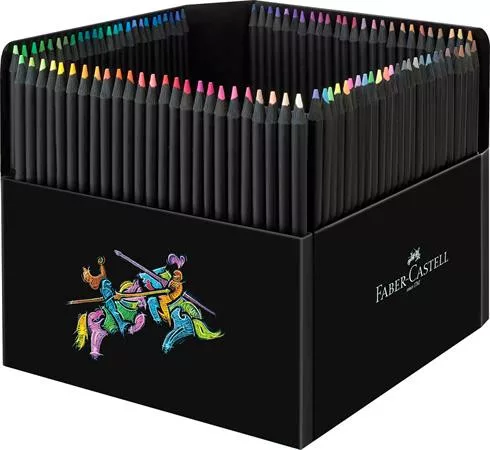 Színes ceruza készlet, háromszögletű, FABER-CASTELL "Black Edition",  100 különböző szín