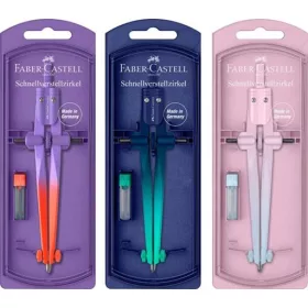   Körző készlet, precíziós, FABER-CASTELL "Stream Flow", vegyes színek