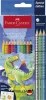 Színes ceruza készlet, háromszögletű, FABER-CASTELL "Grip Dinoszaurusz" 10+3 különböző szín