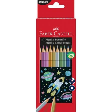 Színes ceruza készlet Faber-Castell, 10 db-os készlet, metál színek