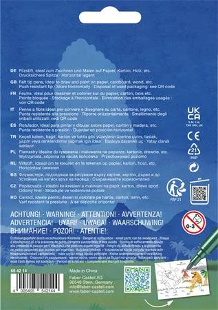 Filctoll készlet, FABER-CASTELL "Dinoszaurusz" 10 különböző szín + 3 metál