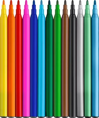 Filctoll készlet, FABER-CASTELL "Dinoszaurusz" 10 különböző szín + 3 metál