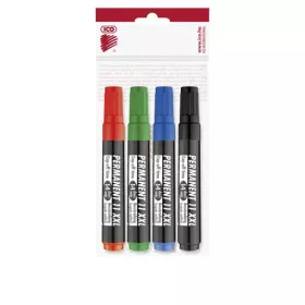   Alkoholos marker készlet, 1-3 mm, kúpos, ICO "Permanent 11 XXL", 4 különböző szín