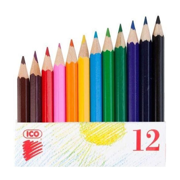 Színes ceruza készlet ICO 12 db-os, háromszögletű
