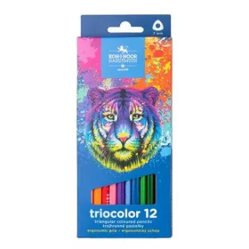   Színes ceruza készlet, háromszögletű, KOH-I-NOOR "Tigris 3132/12", 12 különböző szín