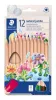 Színes ceruza készlet, háromszögletű, vastag, STAEDTLER "Noris® natural jumbo 1280N", 12 szín