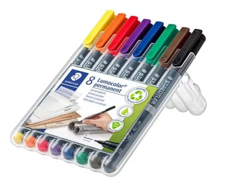 Alkoholos marker készlet, OHP, 0,4 mm, STAEDTLER "Lumocolor® 313 S", 8 különböző szín